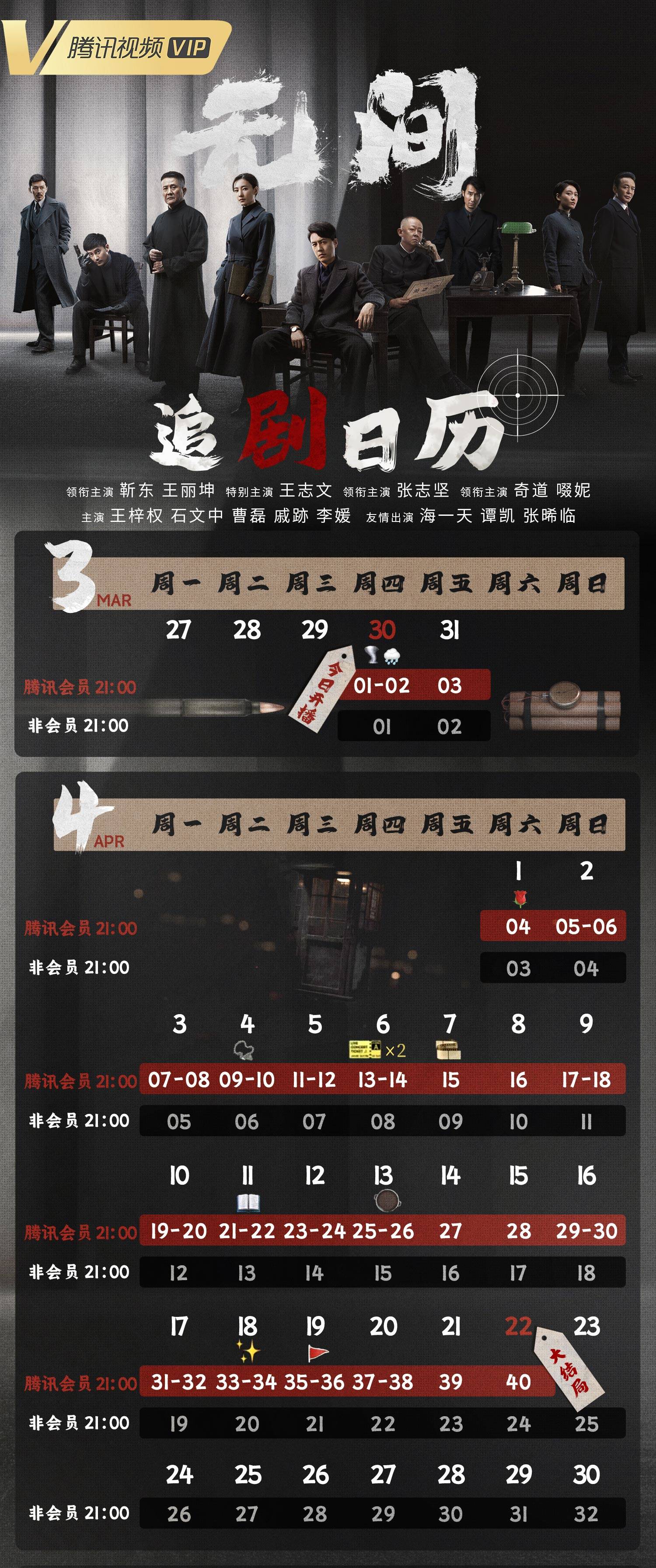 無間追劇日曆/更新時間