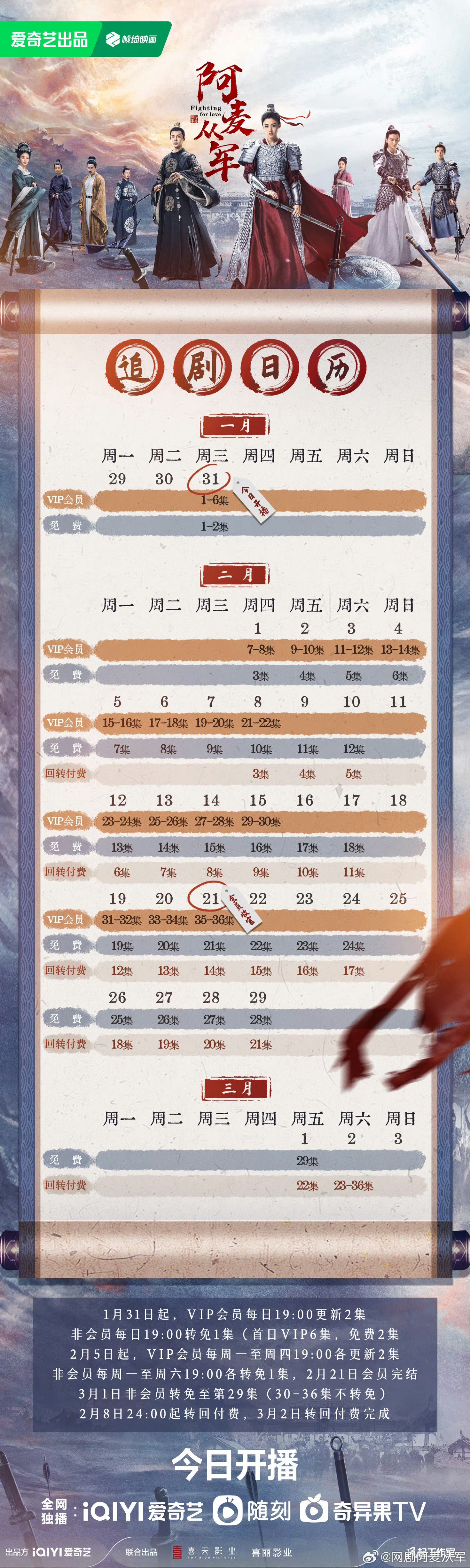 阿麥從軍追劇日曆/更新時間