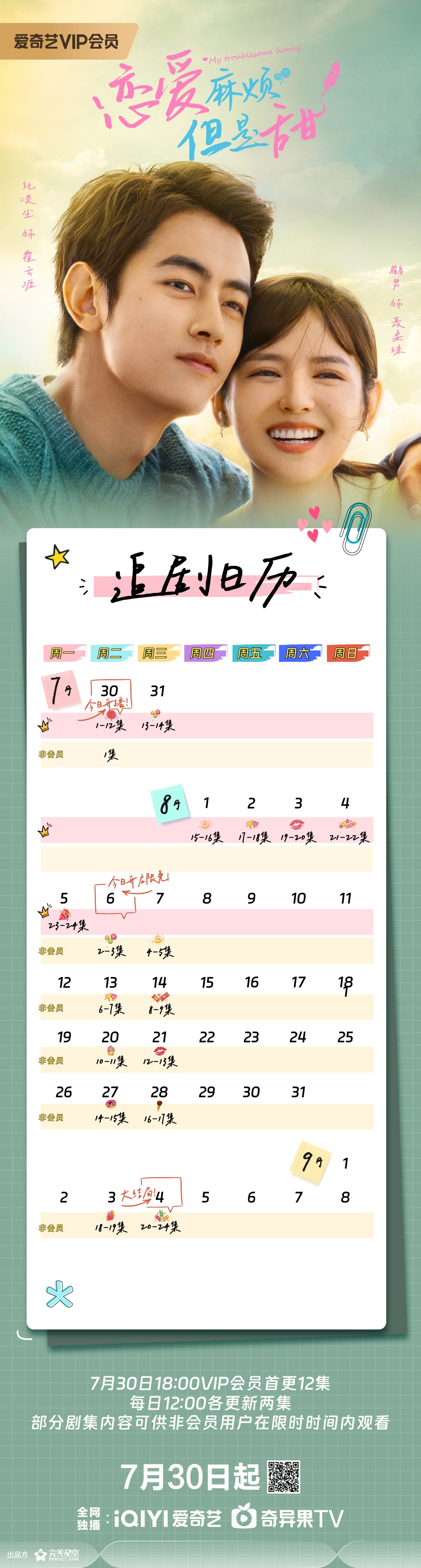 戀愛麻煩,但是甜追劇日曆/更新時間