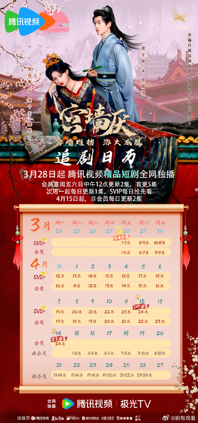 宮牆厭追劇日曆/更新時間