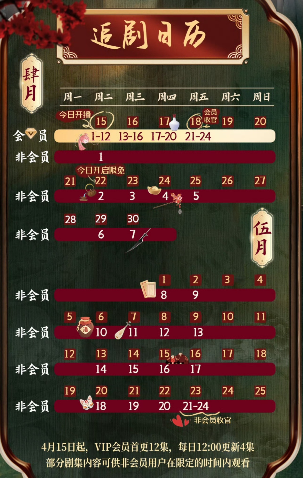 成凰錄追劇日曆/更新時間